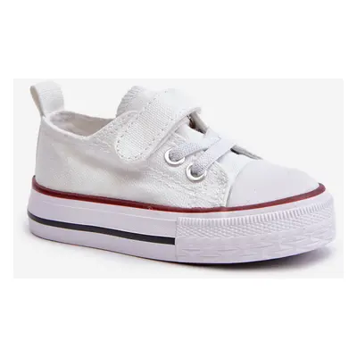 Children's canvas sneakers with Velcro white Daloma