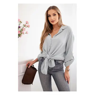 Kesi Włoski Cotton muslin shirt Plus Size grey