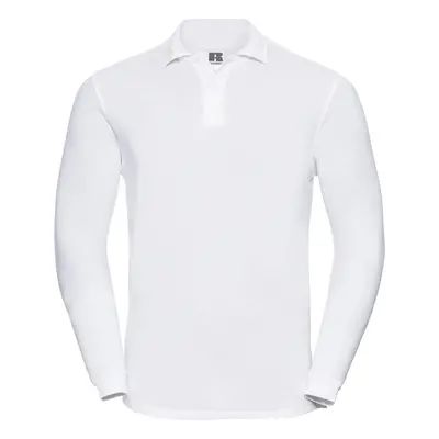 White Russell Long Sleeve Polo Shirt