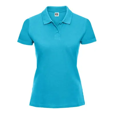 Turquoise Women's Polo Shirt 100% Cotton Russell