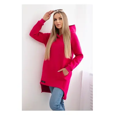 Insulated sweatshirt with a longer back fuchsia