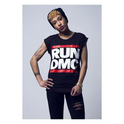 Women's T-shirt with Run DMC logo in black