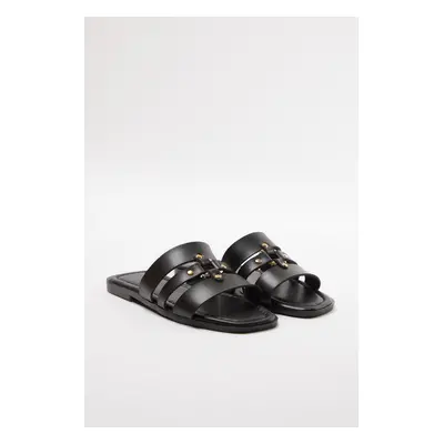 Trendyol Black Riveted Strappy Women's Slippers