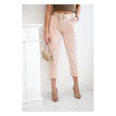 Kesi Włoski Punto trousers with belt dark powder pink