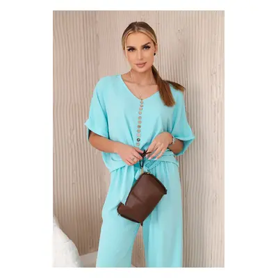 Women's set blouse + trousers - mint