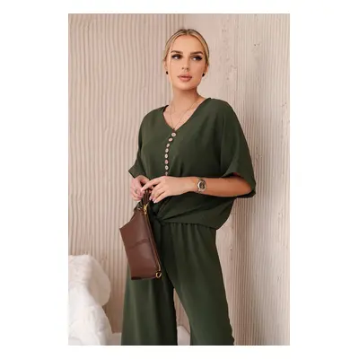 Women's blouse + trousers set - khaki