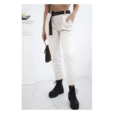 Punto trousers with belt light beige