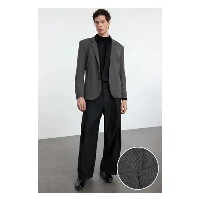 Trendyol Anthracite Regular Fit Comfortable Flexible Fabric Blazer Jacket