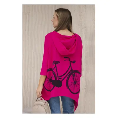 Sweatshirt with fuchsia bicycle print