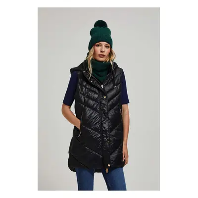 Quilted vest with hood