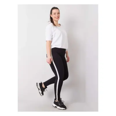 Fekete és ezüst plusz méretű leggings