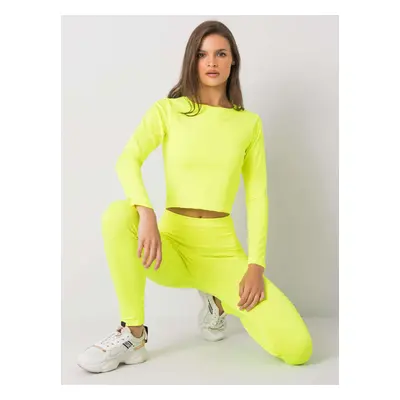 Fluo sárga női sport szett