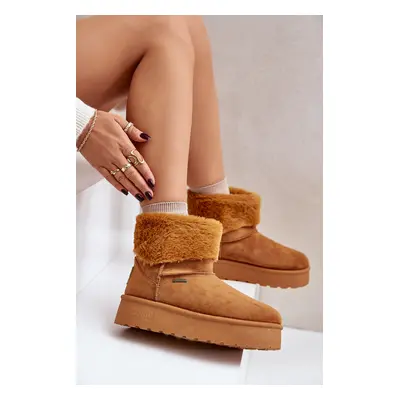 Platform snow boots with fur Big Star OO274A106 Camel