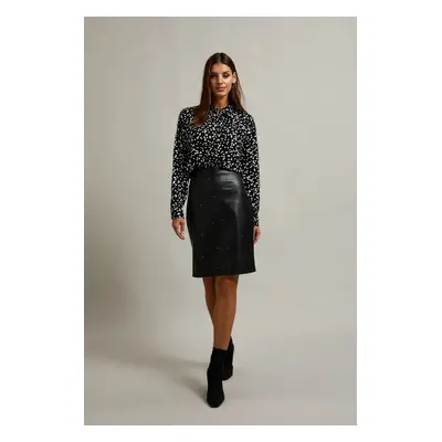 Women's waxed skirt MOODO - black