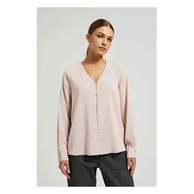 Women's shirt with decorative buttons MOODO - pink