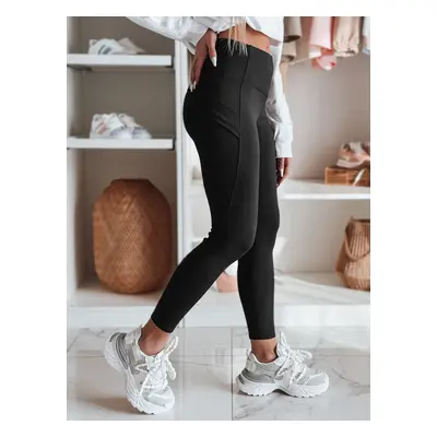 Női magas derekú leggings FLEXION fekete Dstreet