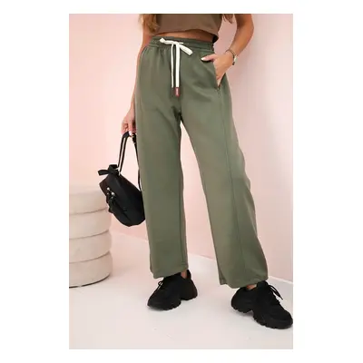 Kesi Włoski Butter trousers tied at the waist khaki