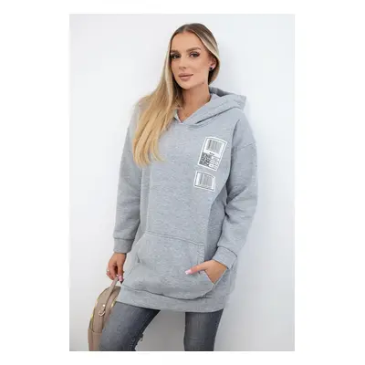 Hoodie with grey patches