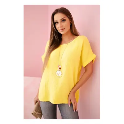 Kesi Włoski Muslin blouse with a necklace yellow