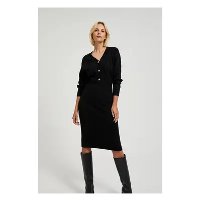 Women's knitted dress MOODO - black