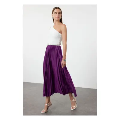 Trendyol Plum Pleated Maxi Skirt