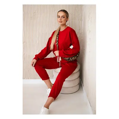 Kesi Włoski Viscose set sweatshirt + pants red