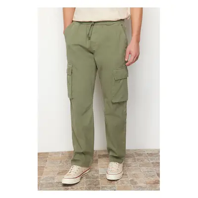 Trendyol Light Khaki Unisex Regular Fit Elastic Waistband Cargo Pocket Trousers