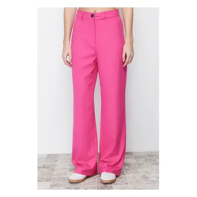 Trendyol Pink Wide Leg High Waist Woven Trousers