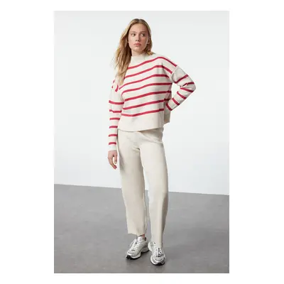 Trendyol Stone Striped Knitwear Top and Bottom Set with Trousers