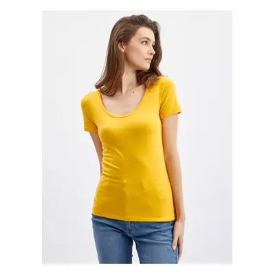 Orsay Yellow Womens Basic T-Shirt - Women