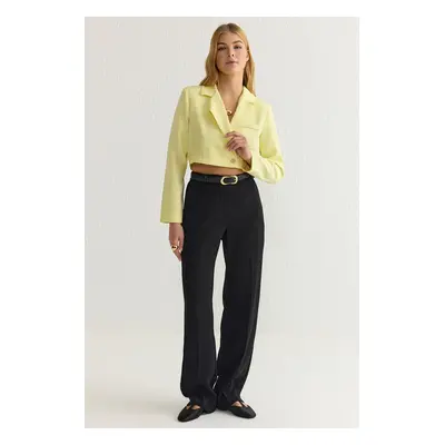 Trendyol Yellow Crop Woven Blazer Jacket