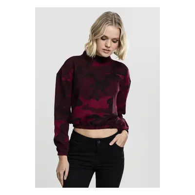 Women's turtleneck Camo Crew in wine color