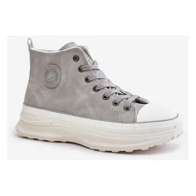 Insulated women's platform sneakers Big Star grey