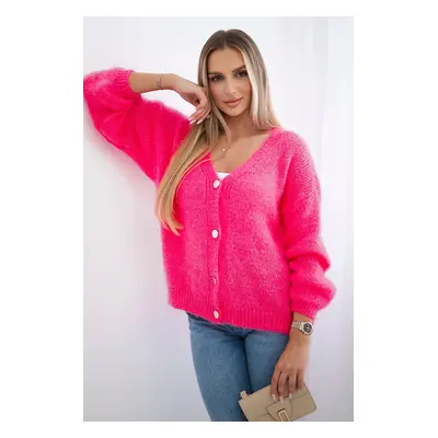 Włoski Button-down sweater pink neon