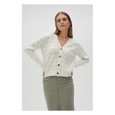 Women's button-up sweater MOODO - white