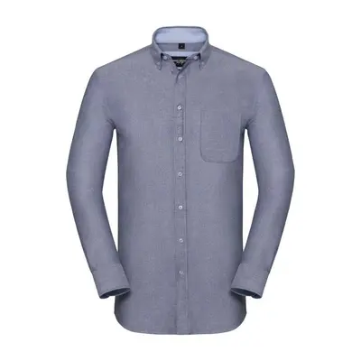 Navy blue men's long sleeve shirt Russell