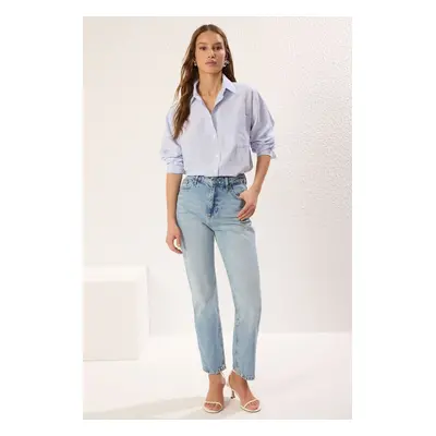 Trendyol Blue*001 High Waist Straight Jeans