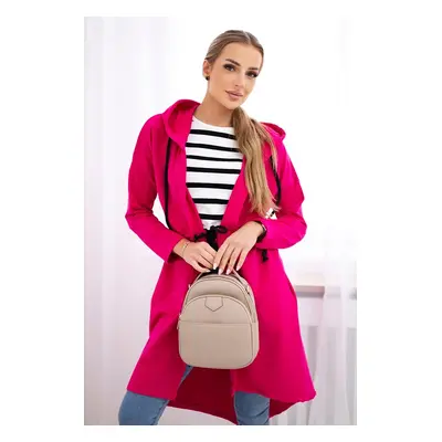 Coat with a long back fuchsia