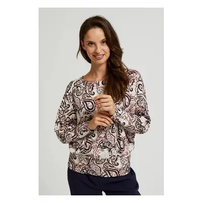 Women's patterned blouse MOODO - beige