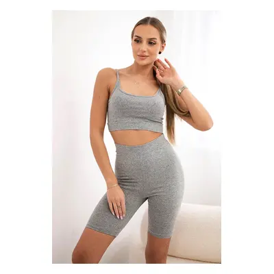 Set of sports top + leggings gray