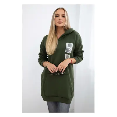 Hoodie with khaki patches