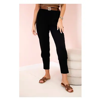 Kesi Włoski Pants with belt and pockets buttery-fabric black