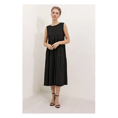 Bigdart Zero Sleeve Long Knitted Dress - Black