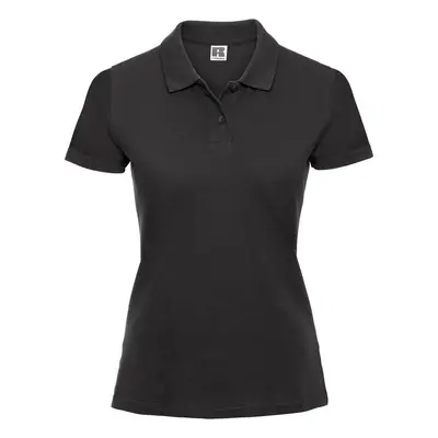 Women's polo shirt black 100% cotton Russell