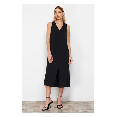 Trendyol Black Comfortable Cut Midi Woven Dress