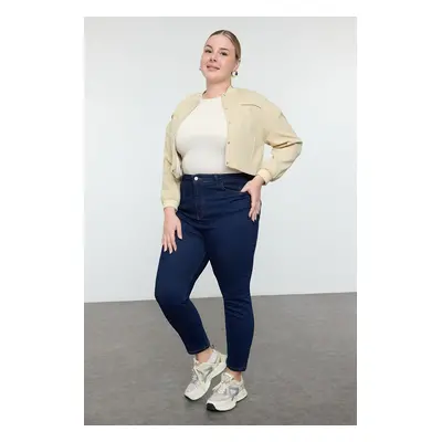 Trendyol Curve Dark Blue High Waist Slimmer Plus Size Flexible Skinny Jeans