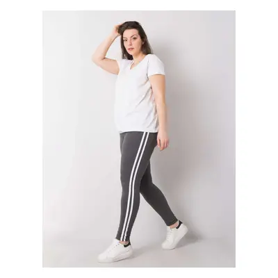 Plusz méret sötétszürke melange leggings