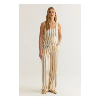 Trendyol Multicolored Striped Square Neck Vest and Wide Leg Trousers Set Woven Bottom-Top Set