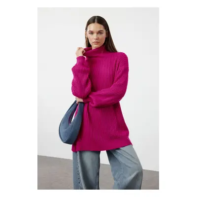 Trendyol Pink Ribbed Basic Knitwear Sweater