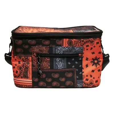 Bandana Patchwork Print Black/Orange Cooler Bag